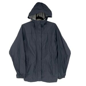 LL Bean Trail Model Rain Jacket Womens Medium Black Waterproof Outdoor Hiking